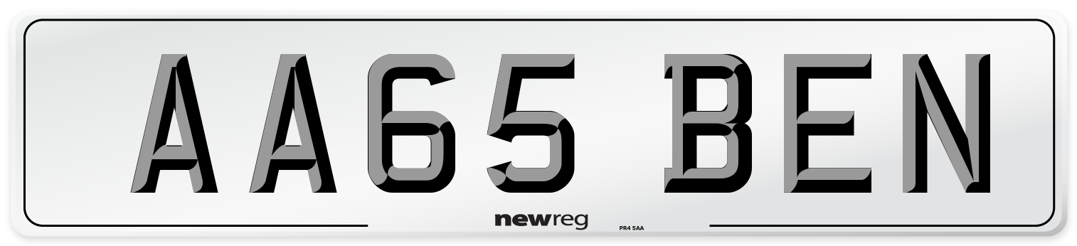 AA65 BEN Number Plate from New Reg